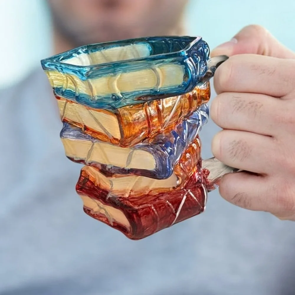 3D Painted Book Mug 11 Oz Novelty Coffee Tea Cup Multicolor nWOT